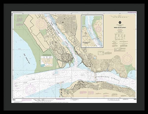 Nautical Chart-18655 Mare Island Strait - Framed Print