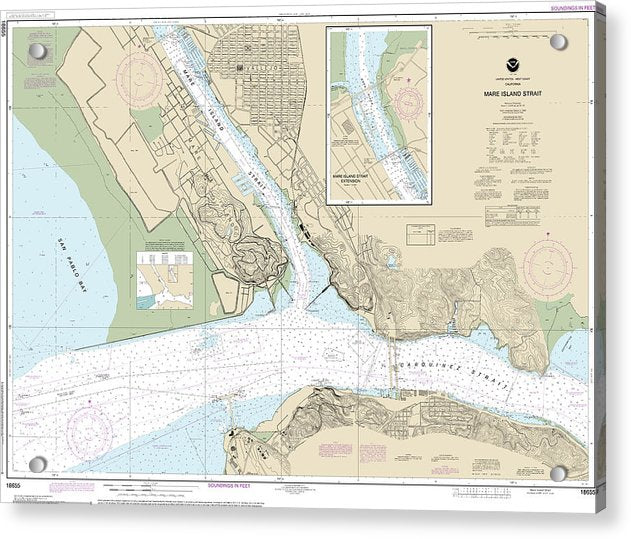 Nautical Chart-18655 Mare Island Strait - Acrylic Print