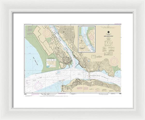 Nautical Chart-18655 Mare Island Strait - Framed Print