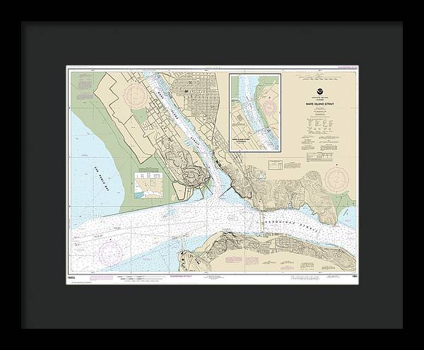 Nautical Chart-18655 Mare Island Strait - Framed Print