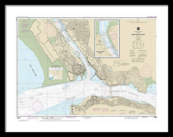 Nautical Chart-18655 Mare Island Strait - Framed Print