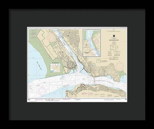 Nautical Chart-18655 Mare Island Strait - Framed Print