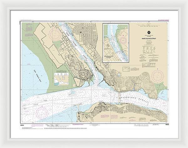 Nautical Chart-18655 Mare Island Strait - Framed Print