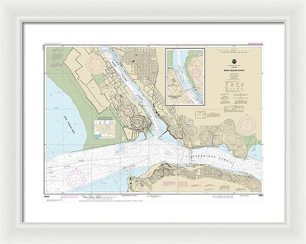 Nautical Chart-18655 Mare Island Strait - Framed Print