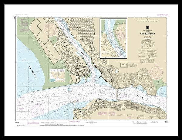 Nautical Chart-18655 Mare Island Strait - Framed Print