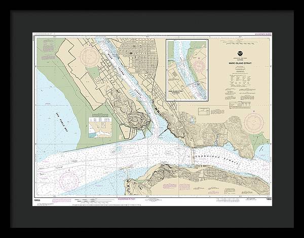 Nautical Chart-18655 Mare Island Strait - Framed Print