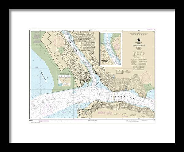 Nautical Chart-18655 Mare Island Strait - Framed Print