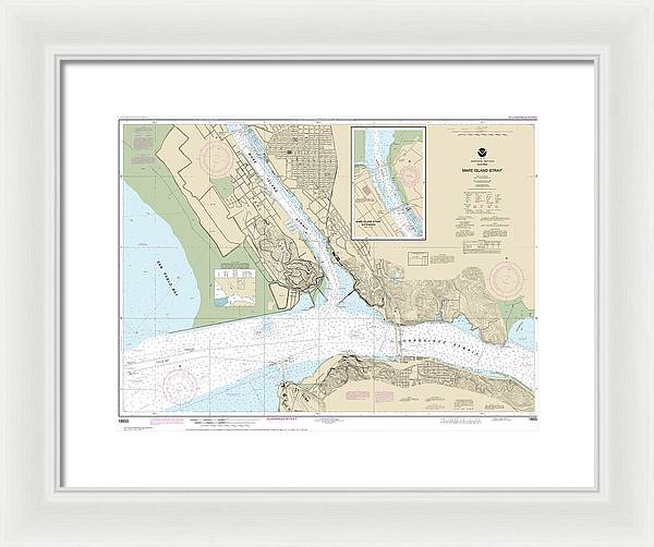 Nautical Chart-18655 Mare Island Strait - Framed Print