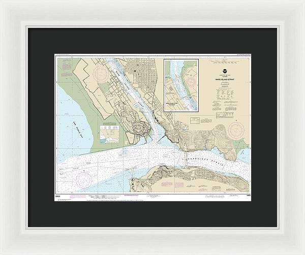 Nautical Chart-18655 Mare Island Strait - Framed Print