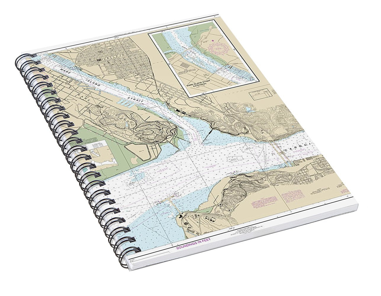 Nautical Chart-18655 Mare Island Strait - Spiral Notebook