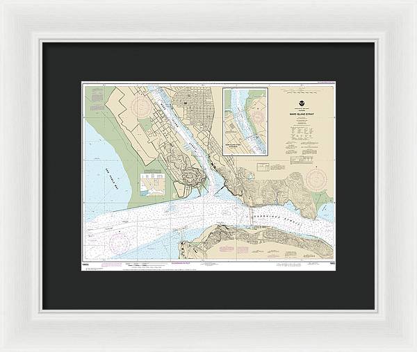 Nautical Chart-18655 Mare Island Strait - Framed Print