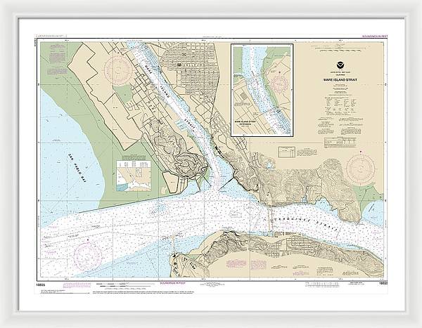 Nautical Chart-18655 Mare Island Strait - Framed Print