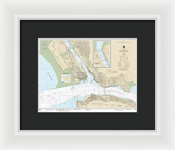 Nautical Chart-18655 Mare Island Strait - Framed Print