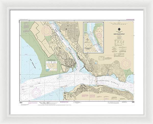 Nautical Chart-18655 Mare Island Strait - Framed Print