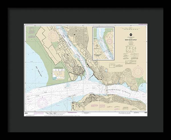 Nautical Chart-18655 Mare Island Strait - Framed Print