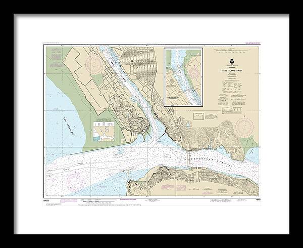 Nautical Chart-18655 Mare Island Strait - Framed Print