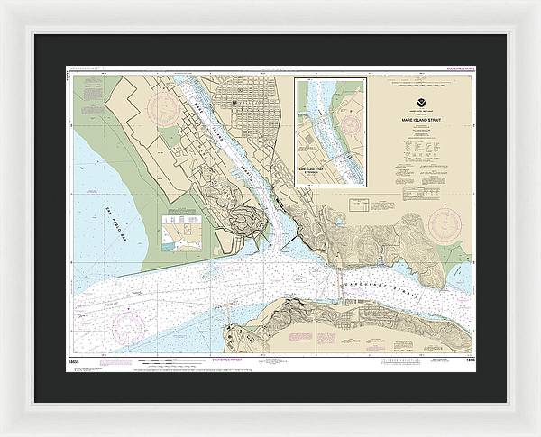 Nautical Chart-18655 Mare Island Strait - Framed Print