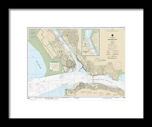 Nautical Chart-18655 Mare Island Strait - Framed Print