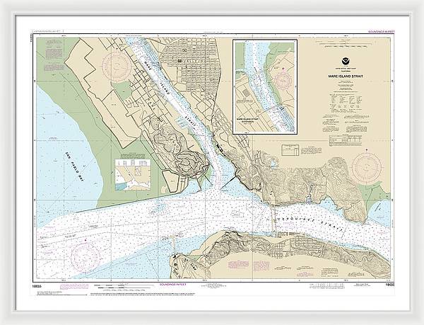 Nautical Chart-18655 Mare Island Strait - Framed Print