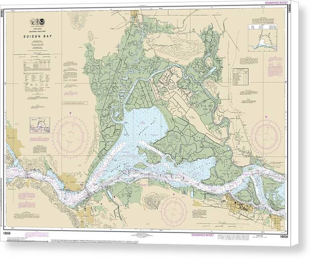 Nautical Chart-18656 Suisun Bay - Canvas Print