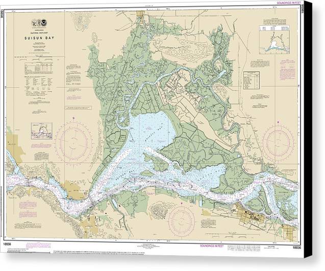 Nautical Chart-18656 Suisun Bay - Canvas Print