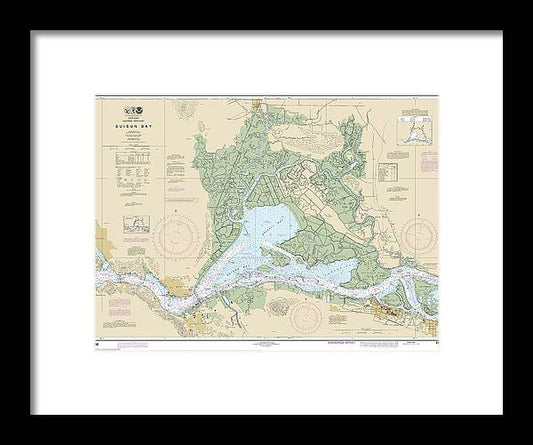 A beuatiful Framed Print of the Nautical Chart-18656 Suisun Bay by SeaKoast