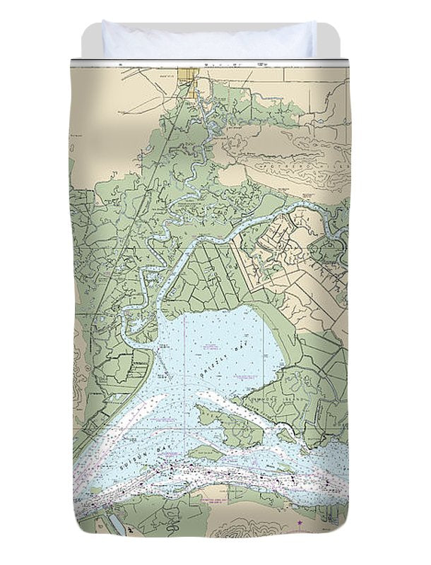 Nautical Chart-18656 Suisun Bay - Duvet Cover