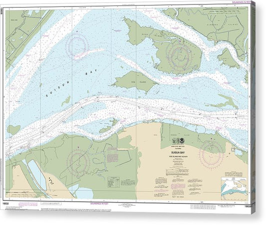Nautical Chart-18658 Suisun Bay-Roe Island-Vicinity  Acrylic Print
