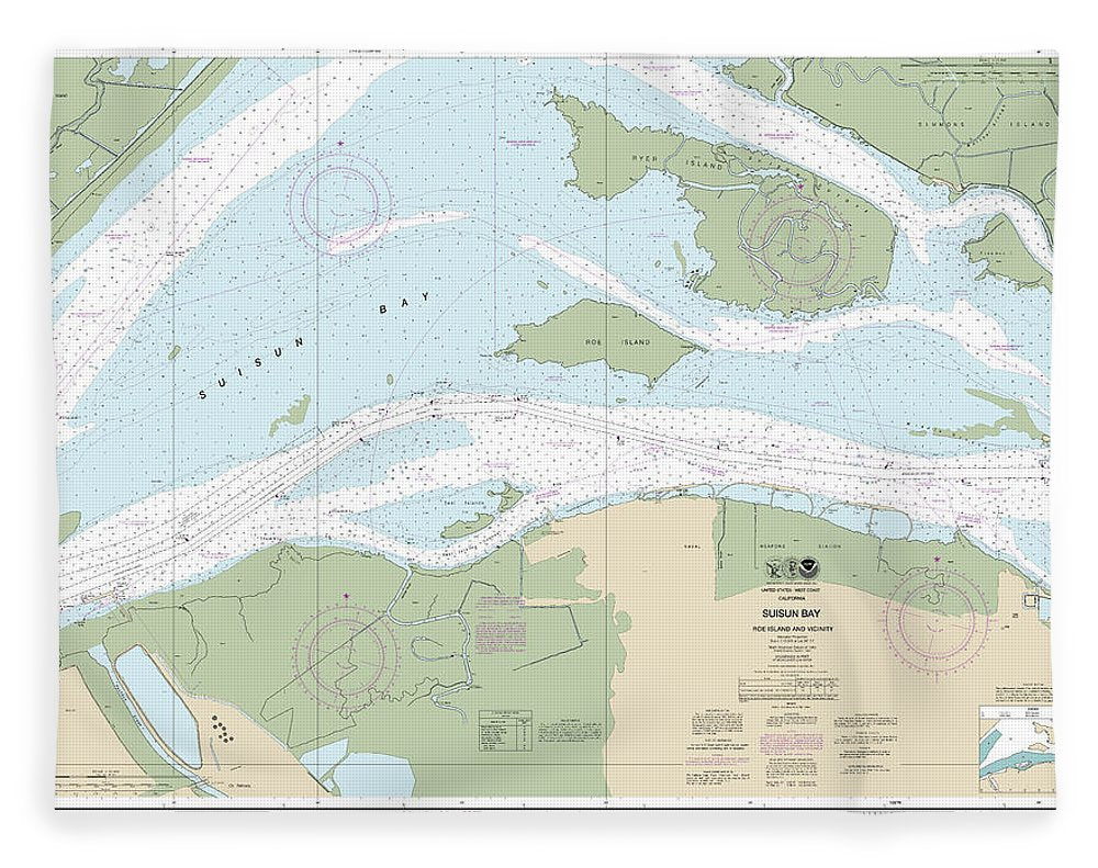 Nautical Chart-18658 Suisun Bay-roe Island-vicinity - Blanket