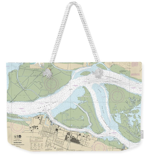 Nautical Chart-18659 Suisun Bay-mallard Island-antioch - Weekender Tote Bag