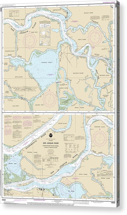 Nautical Chart-18660 San Joaquin River Stockton Deep Water Channel Antioch-Medford Island  Acrylic Print