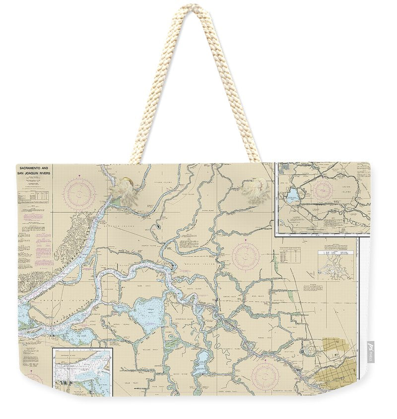 Nautical Chart-18661 Sacramento-san Joaquin Rivers Old River, Middle River-san Joaquin River Extension, Sherman Island - Weekender Tote Bag