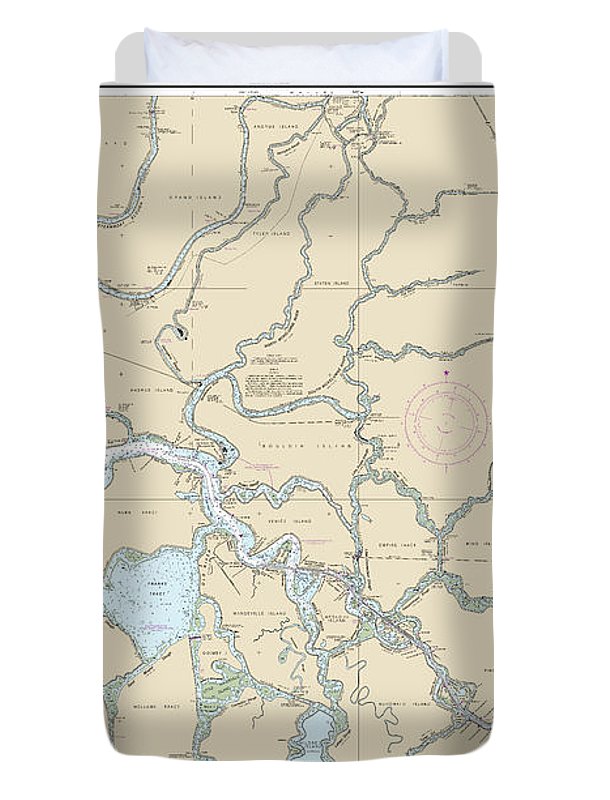 Nautical Chart-18661 Sacramento-san Joaquin Rivers Old River, Middle River-san Joaquin River Extension, Sherman Island - Duvet Cover