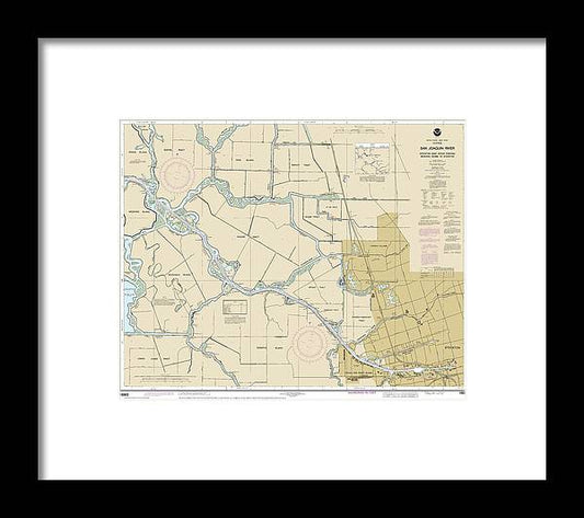 A beuatiful Framed Print of the Nautical Chart-18663 San Joaquin River Stockton Deep Water Channel Medford Island-Stockton by SeaKoast