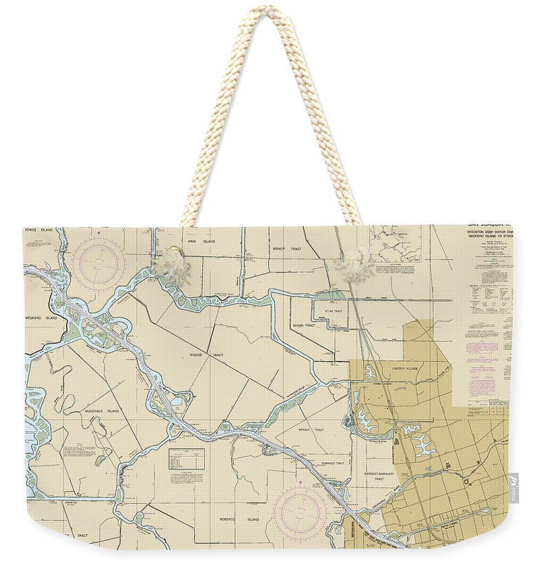 Nautical Chart-18663 San Joaquin River Stockton Deep Water Channel Medford Island-stockton - Weekender Tote Bag