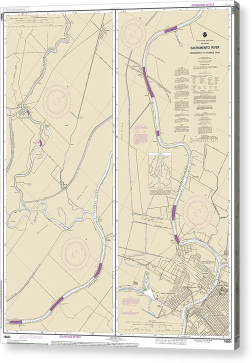 Nautical Chart-18664 Sacramento River Sacramento-Fourmile Bend  Acrylic Print