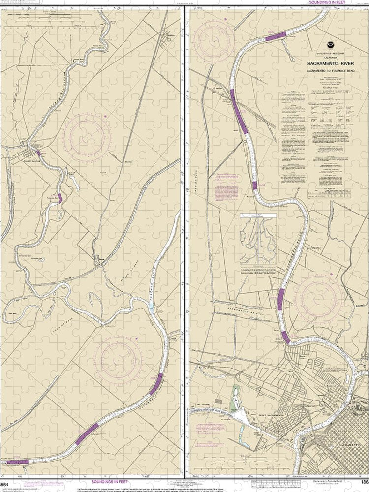 Nautical Chart 18664 Sacramento River Sacramento Fourmile Bend Puzzle
