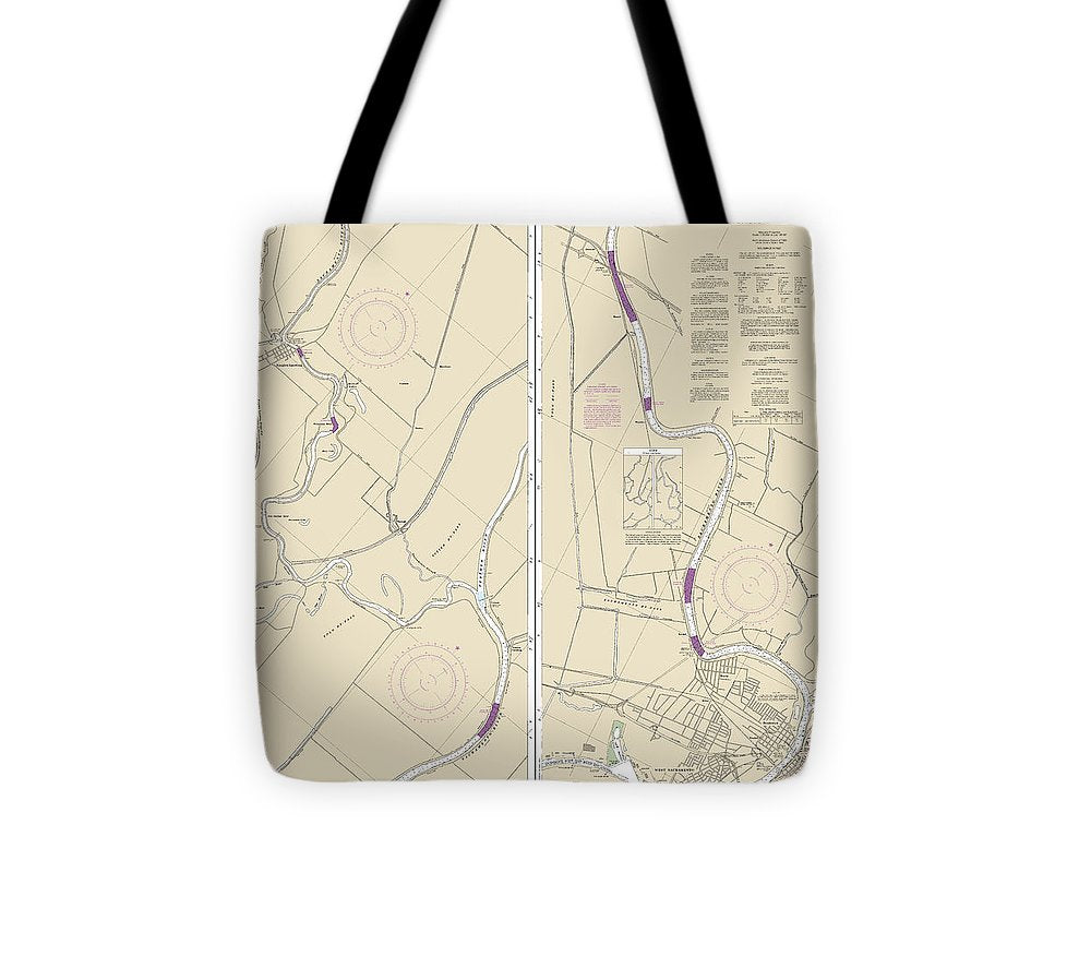 Nautical Chart 18664 Sacramento River Sacramento Fourmile Bend Tote Bag