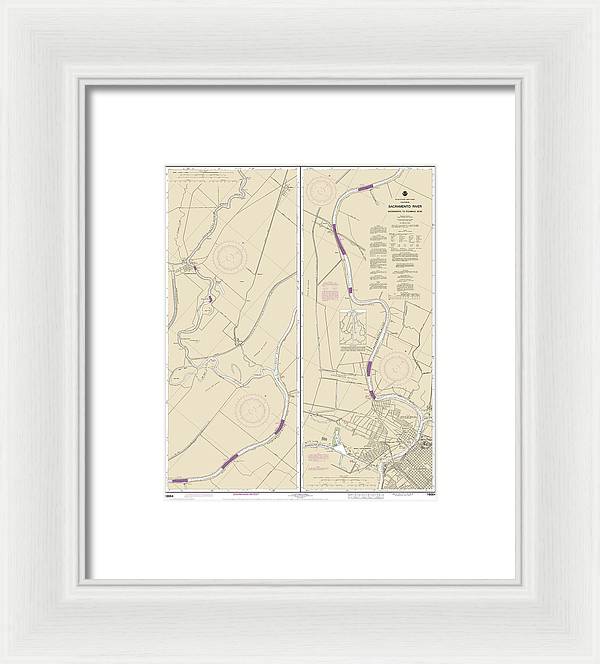 Nautical Chart-18664 Sacramento River Sacramento-fourmile Bend - Framed Print