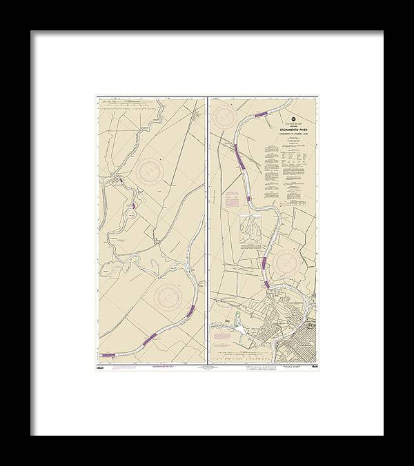 Nautical Chart-18664 Sacramento River Sacramento-fourmile Bend - Framed Print