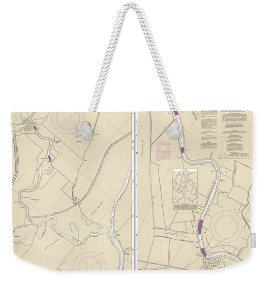 Nautical Chart-18664 Sacramento River Sacramento-fourmile Bend - Weekender Tote Bag