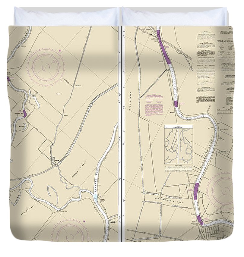 Nautical Chart 18664 Sacramento River Sacramento Fourmile Bend Duvet Cover