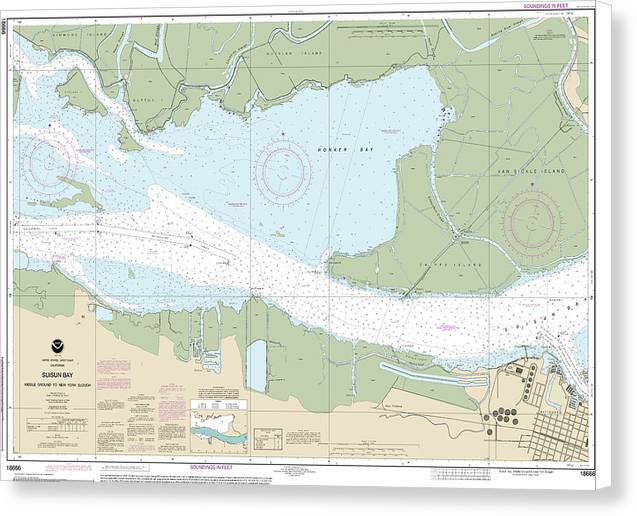 Nautical Chart-18666 Suisun Bay Middle Ground-new York Slough - Canvas Print