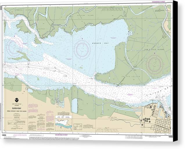 Nautical Chart-18666 Suisun Bay Middle Ground-new York Slough - Canvas Print