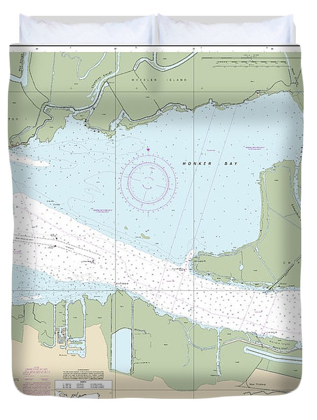 Nautical Chart-18666 Suisun Bay Middle Ground-new York Slough - Duvet Cover