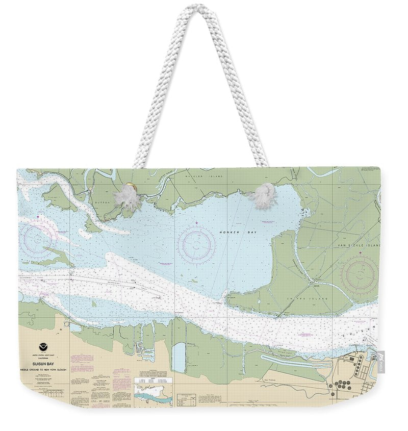 Nautical Chart-18666 Suisun Bay Middle Ground-new York Slough - Weekender Tote Bag