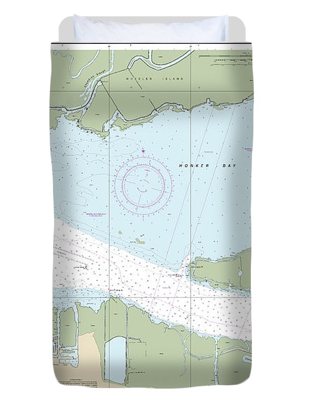 Nautical Chart-18666 Suisun Bay Middle Ground-new York Slough - Duvet Cover