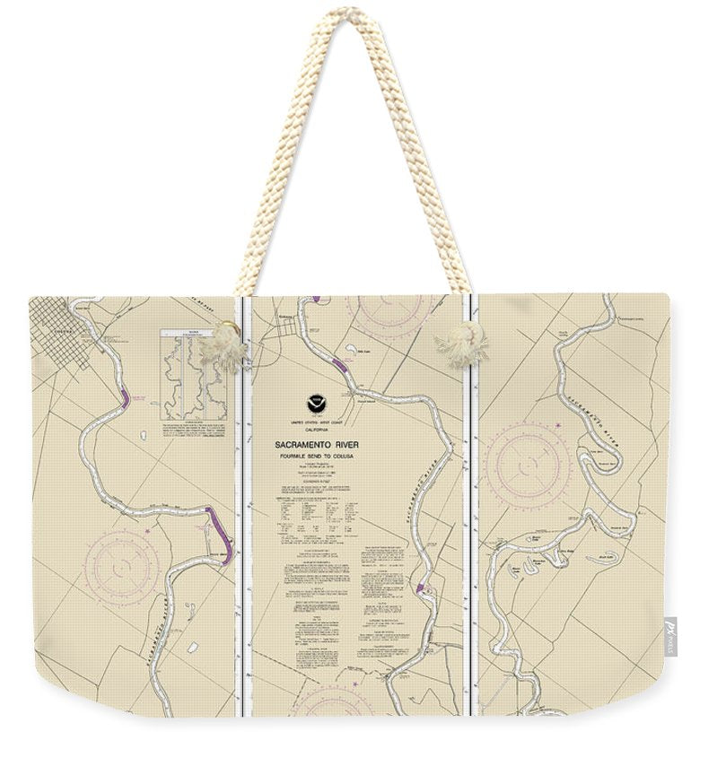 Nautical Chart-18667 Sacramento River Fourmile Bend-colusa - Weekender Tote Bag