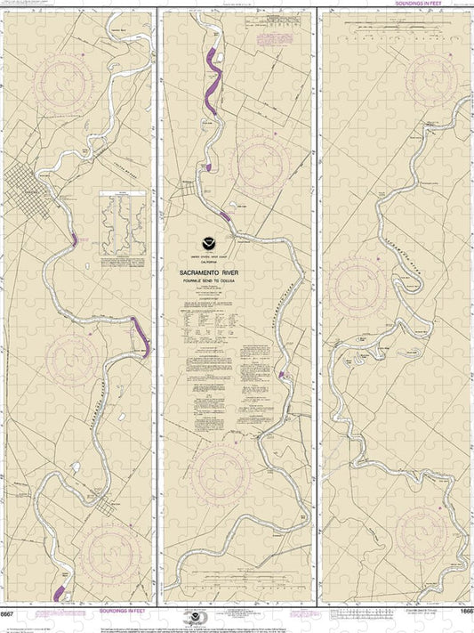 Nautical Chart 18667 Sacramento River Fourmile Bend Colusa Puzzle