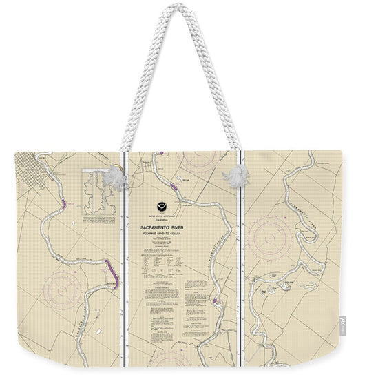 Nautical Chart-18667 Sacramento River Fourmile Bend-colusa - Weekender Tote Bag